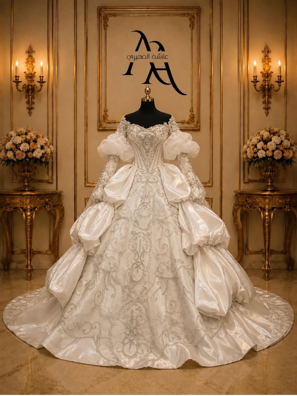 Elegant Off-Shoulder White Gown